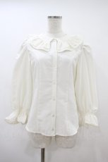 画像1: Kurumi Collaboration / TT*CLK*フリルブラウス M オフ H-26-10-04-053-LO-BL-NS-ZH (1)