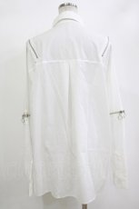 画像3: REFLEM / ロゴチャーム付きZIPシャツ FREE 白 H-26-10-04-1029-PU-BL-AK-ZH (3)