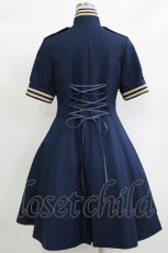 画像3: ATELIER BOZ / アイザック半袖ジャケットワンピース  紺 H-26-10-04-1003-EL-OP-AK-ZH (3)