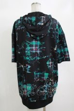 画像3: NieR Clothing / 総柄半袖プルパーカー  黒 H-26-10-04-1030-PU-TO-KB-ZH (3)