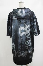 画像3: NieR Clothing / 総柄半袖プルパーカー  グレー H-26-10-04-1043-PU-TO-KB-ZH (3)