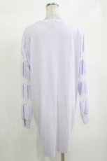 画像3: LISTEN FLAVOR / 天国のミルクシェイク シースルー袖ボーダーカットソー F パープル H-26-10-04-1046-PU-TO-AK-ZH (3)