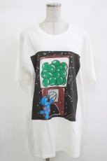 画像1: NieR Clothing / プリント半袖CUTSEW XL 白 H-26-10-04-1049-PU-TO-KB-ZH (1)