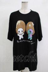 画像1: NieR Clothing / プリント半袖CUTSEW XL 黒 H-26-10-04-1055-PU-TO-AK-ZH (1)