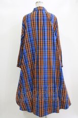 画像3: Candy Stripper / FLARE CHECK SHIRTワンピース  ブルー H-26-10-04-1008-PU-OP-KB-ZH (3)