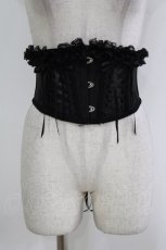 画像1: MR corset / DOUBLE LACE UP VERY SHORT CORSET  黒 H-26-10-04-1017-GO-ZA-AK-ZH (1)