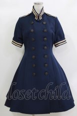 画像1: ATELIER BOZ / アイザック半袖ジャケットワンピース  紺 H-26-10-04-1003-EL-OP-AK-ZH (1)