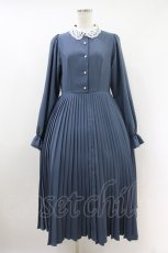 画像1: m petit by misako / AM*レースエリプリーツワンピース L ブルー H-26-10-04-025-LO-OP-NS-ZH (1)