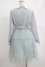 画像3: axes femme POETIQUE / シフォンチュール刺繍襟ワンピース M サックス H-26-10-05-1028-AX-TO-NS-ZH (3)