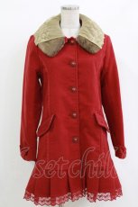 画像1: axes femme / ファー付きコート M レッド H-26-10-05-1031-AX-CO-NS-ZH (1)