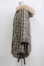 画像2: axes femme POETIQUE / レースアップエコダウンコート M チェック H-26-10-05-1041-AX-CO-NS-ZH (2)