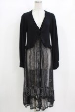 画像1: axes femme / レース重ねロングカーディガン M ブラック H-26-10-05-1044-AX-TO-NS-ZH (1)