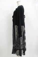画像2: axes femme / レース重ねロングカーディガン M ブラック H-26-10-05-1044-AX-TO-NS-ZH (2)