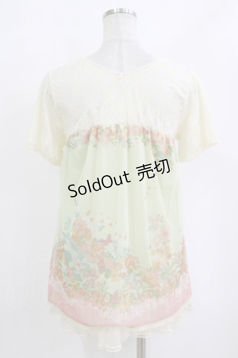 画像3: axes femme / 花柄レーストップス M 生成り/ミント H-26-10-05-1050-AX-TO-NS-ZH (3)