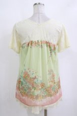 画像3: axes femme / 花柄レーストップス M 生成り/ミント H-26-10-05-1050-AX-TO-NS-ZH (3)