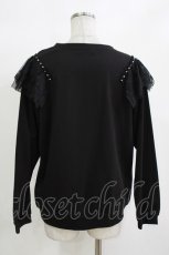 画像3: axes femme / パールレースデザインカットソー M ブラック H-26-10-05-1051-AX-TO-NS-ZH (3)