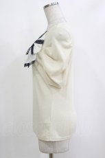 画像2: axes femme / シフォンリボン半袖トップス M 生成り H-26-10-05-1053-AX-TO-NS-ZH (2)