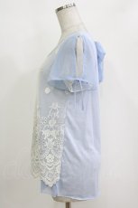 画像2: axes femme / シフォンリボントップス M サックス H-26-10-05-1055-AX-TO-NS-ZH (2)