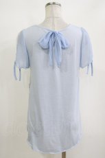画像3: axes femme / シフォンリボントップス M サックス H-26-10-05-1055-AX-TO-NS-ZH (3)