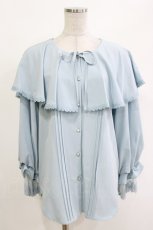 画像1: axes femme POETIQUE / ビッグフリルカラーブラウス M サックス H-26-10-05-1059-AX-BL-NS-ZH (1)