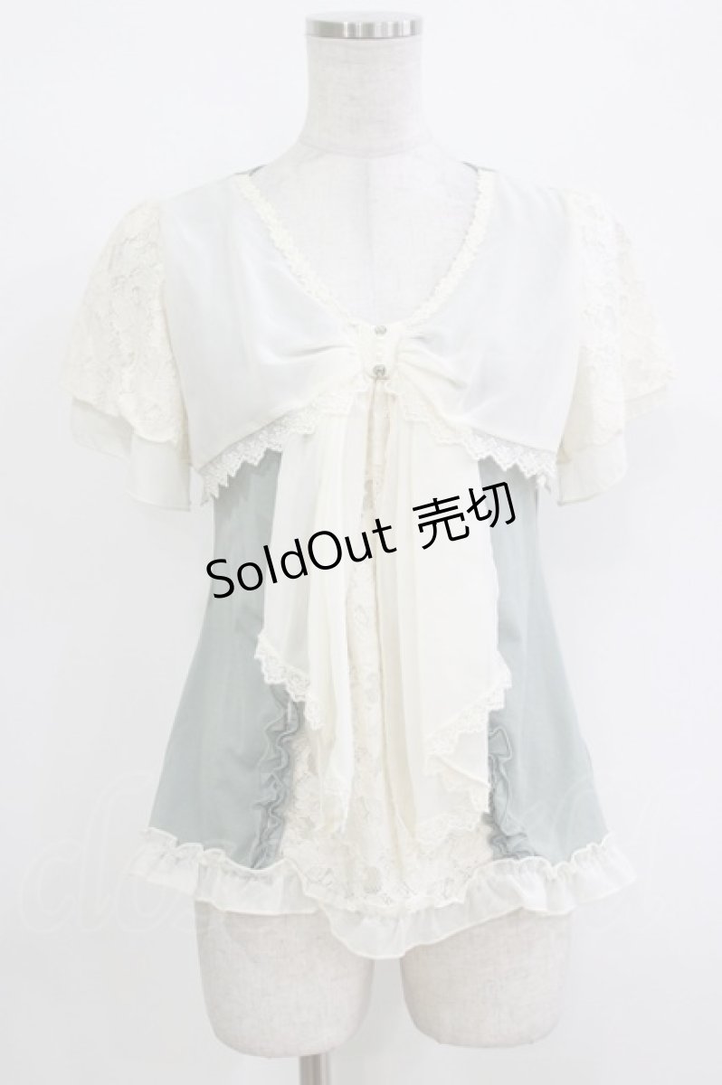 画像1: axes femme / リボンディテールプルオーバー M ミント H-26-10-05-1060-AX-TO-NS-ZH (1)