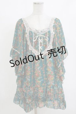 Preview of 花柄シフォンチュニ M グリーン