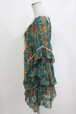 画像2: axes femme / 花柄シフォンチュニ M グリーン H-26-10-05-1061-AX-TO-NS-ZH (2)