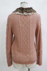 画像3: axes femme / ファーティペット付ニットカーディガン M ピンク H-26-10-05-1063-AX-TO-NS-ZH (3)