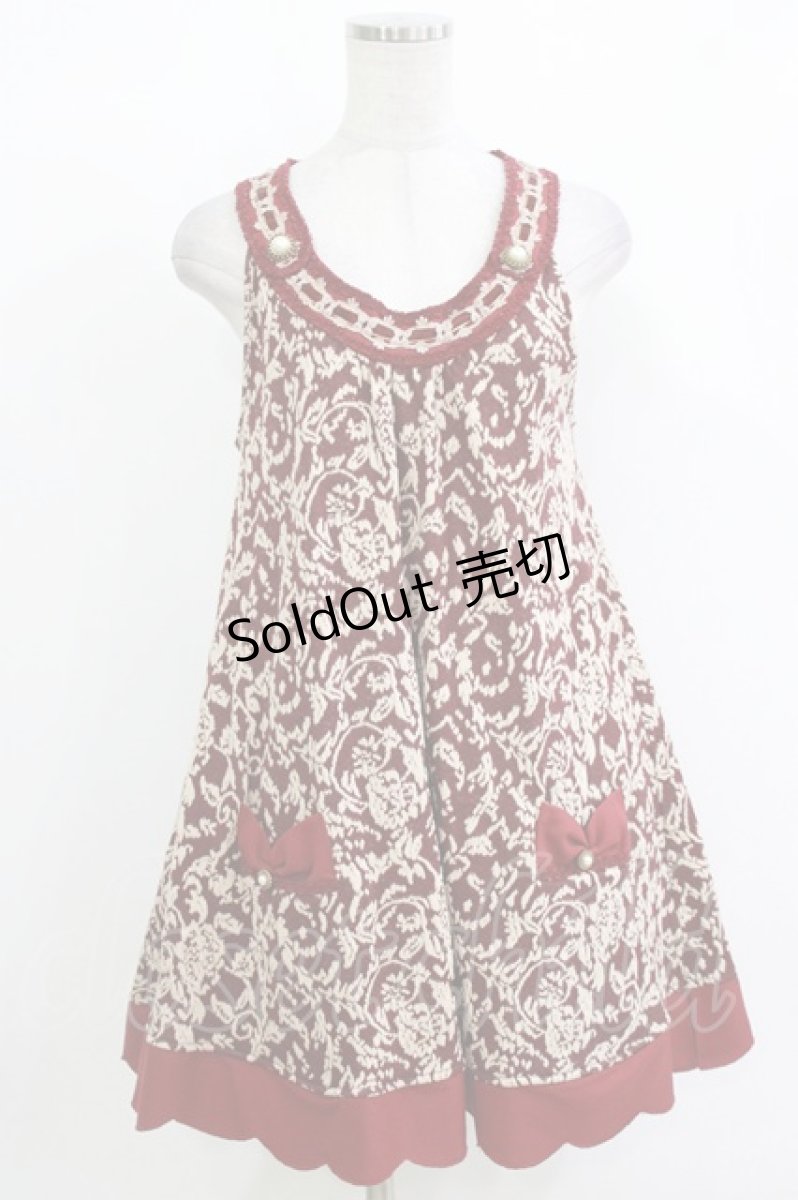 画像1: axes femme / スカラップチュニック M ワイン H-26-10-05-1019-AX-TO-NS-ZH (1)