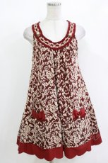 画像1: axes femme / スカラップチュニック M ワイン H-26-10-05-1019-AX-TO-NS-ZH (1)