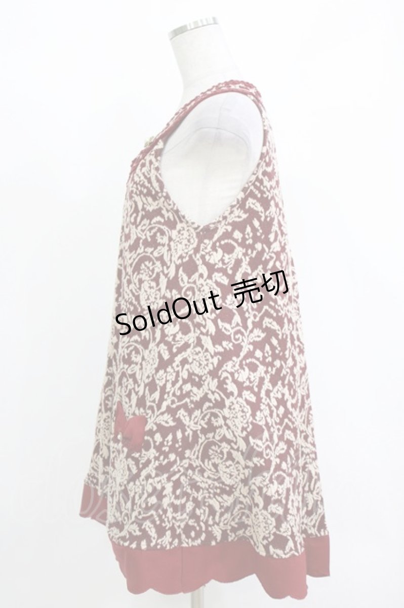 画像2: axes femme / スカラップチュニック M ワイン H-26-10-05-1019-AX-TO-NS-ZH (2)