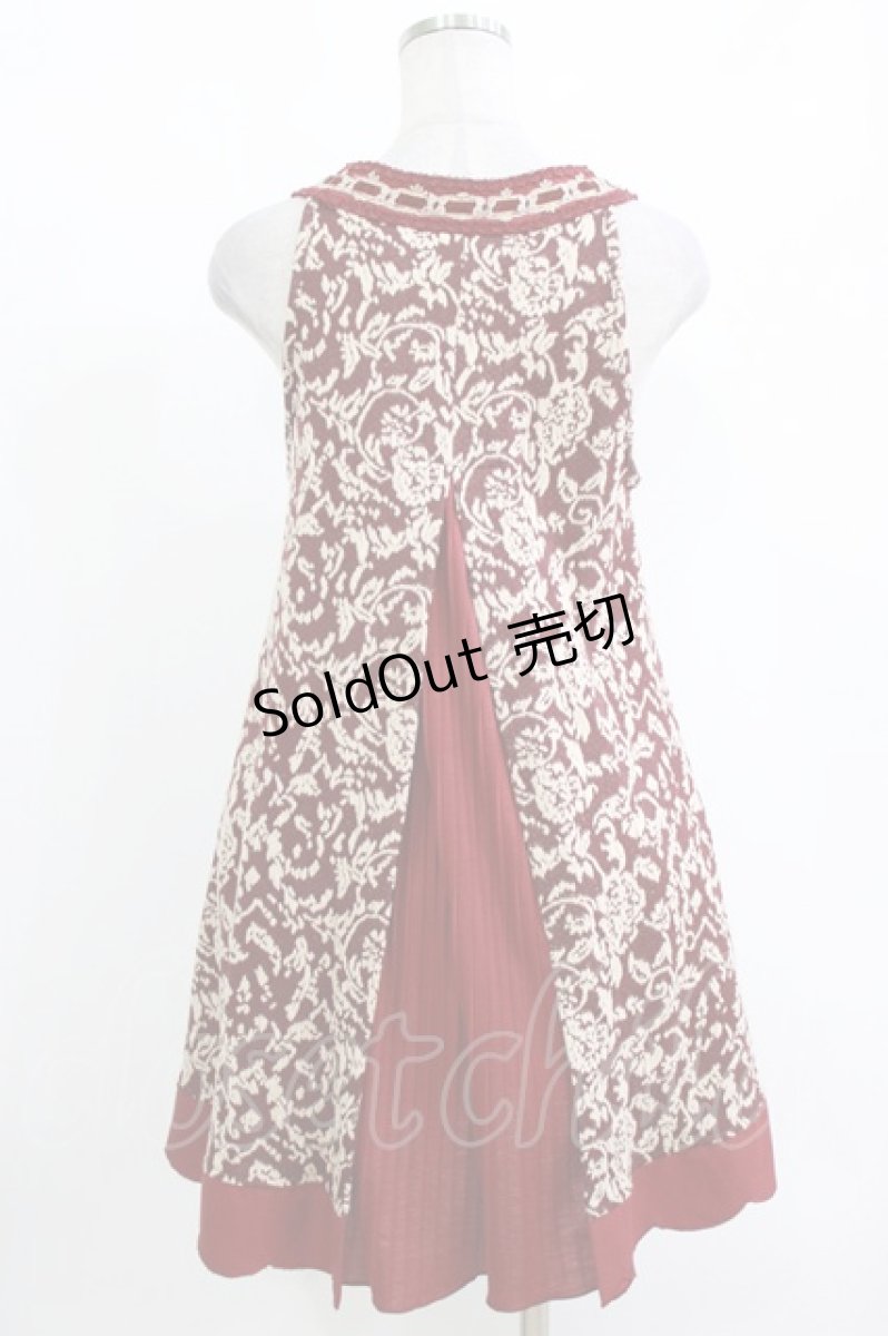 画像3: axes femme / スカラップチュニック M ワイン H-26-10-05-1019-AX-TO-NS-ZH (3)