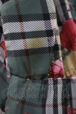 画像5: axes femme / チェック×大花柄ワンピース M グリーン H-26-10-05-1021-AX-OP-NS-ZH (5)