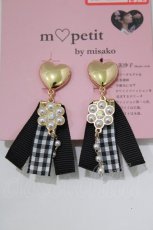 画像2: m petit by misako / AMPLチェックイヤリング  ブラック H-26-10-06-078-LO-AC-NS-ZH (2)