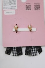 画像3: m petit by misako / AMPLチェックイヤリング  ブラック H-26-10-06-078-LO-AC-NS-ZH (3)