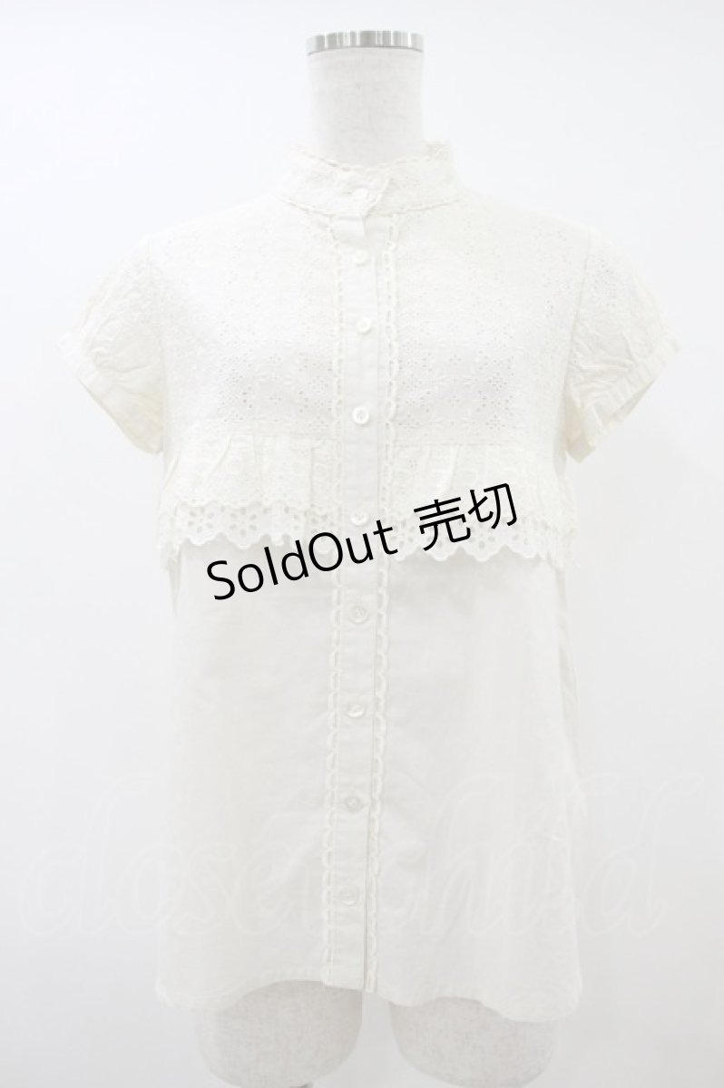 画像1: Jane Marple / レース切替パフブラウス M アイボリー H-26-10-06-1036-JM-BL-AK-ZH (1)