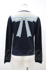 画像2: Jane Marple / スクエアカラー風カーディガン M ネイビー H-26-10-06-1053-JM-TO-AK-ZH (2)
