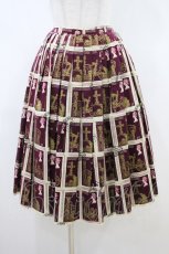 画像1: Jane Marple / Royal Stampのタックスカート M ワイン H-26-10-06-1018-JM-SK-AK-ZH (1)