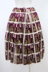画像2: Jane Marple / Royal Stampのタックスカート M ワイン H-26-10-06-1018-JM-SK-AK-ZH (2)