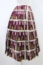 画像3: Jane Marple / Royal Stampのタックスカート M ワイン H-26-10-06-1018-JM-SK-AK-ZH (3)