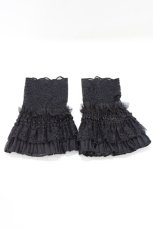 画像1: axes femme / レーシープリーツカフス  ブラック H-26-10-06-021-AX-ZA-NS-ZH (1)