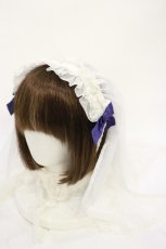 画像1: Angelic Pretty / シスターベールヘッドドレス  シロ×ネイビー H-26-10-07-039-AP-AC-IG-ZH (1)