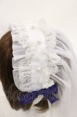 画像3: Angelic Pretty / シスターベールヘッドドレス  シロ×ネイビー H-26-10-07-039-AP-AC-IG-ZH (3)