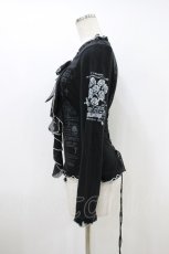 画像2: MAD / フリルプリントトップス  黒 H-26-10-07-1014-PU-TO-AK-ZH (2)