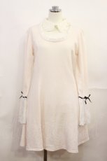 画像1: Ank Rouge / レース袖胸あきワンピース M ピンク H-26-10-07-011-CA-OP-OW-ZH (1)