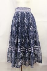 画像1: axes femme / フラワープリントレーススカート M ネイビー H-26-10-07-013-AX-SK-NS-ZH (1)