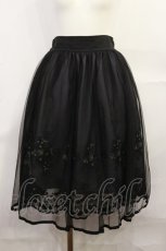 画像1: axes femme POETIQUE / お花刺繍チュールスカート M ブラック/グレー H-26-10-07-014-AX-SK-NS-ZH (1)