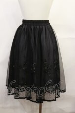 画像2: axes femme POETIQUE / お花刺繍チュールスカート M ブラック/グレー H-26-10-07-014-AX-SK-NS-ZH (2)