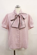 画像1: Ank Rouge / ロゴボウタイパフブラウス M ピンク H-26-10-07-024-CA-BL-IG-ZH (1)