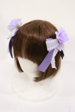 画像1: metamorphose / ローズレースリボンクリップ  ラベンダー H-26-10-07-034-ME-AC-OW-ZH (1)